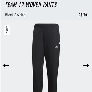 Outdoor Adidas track pants with side zip pockets